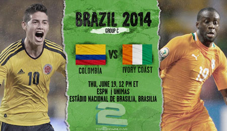 Colombia Vs Ivory Coast World Cup 2014
