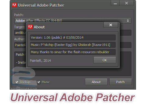 دانلود فعال ساز تمامی نرم افزار های ادوبی Universal Adobe Patcher 1.06