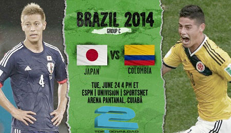 دانلود بازی کلمبیا و ژاپن  Japan v. Colombia world cup 2014