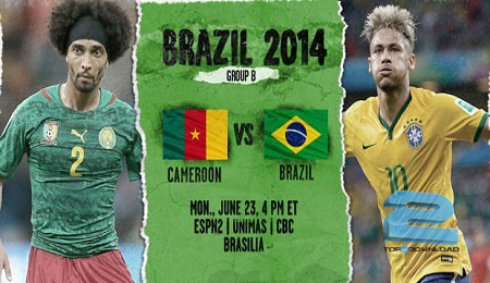 دانلود بازی کامرون و برزیل cameroon vs brazil world cup 2014